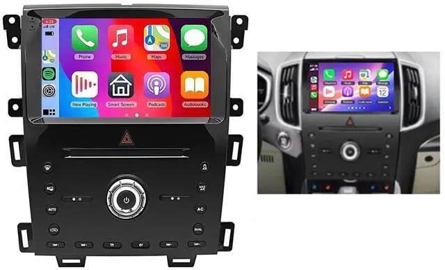 Main image of Android 14 Double Din Car Stereo Radio for Ford Edge 2010 2011 2012 2013 2014 2015, 9" Touch Screen Car Radio Bluetooth with Wireless Carplay GPS Navi WiFi HiFi FM RDS AHD Backup Camera SWC, 2+32G