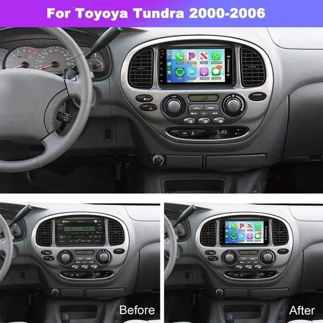Alt view image 2 of 7 - 7 inch Touchscreen Car Stereo Fit for Toyota Tundra 2000-2006, Android 15 Car Radio with Carplay & Android Auto GPS Navigation BT Mirror Link WiFi Backup Camera 2+32G