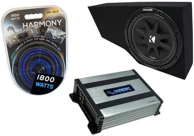 Main image of Kicker Comp C12 12" Sub Box with Amp Fits 2002-2009 GMC Envoy | Custom subwoofer bass enclosure bundle, matched power included, tailored SUV design, quick weekend upgrade, 12 inch size