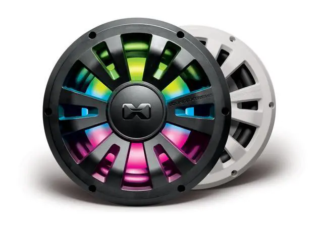 Alt view image 3 of 4 - by ECOXGEAR Single 10-inch Extreme Subwoofer Waterproof Wired Marine Speaker 600 Watts Peak with Dual 4-Ohms Voice Coils and LEDCast Multi-Color LED Lighting