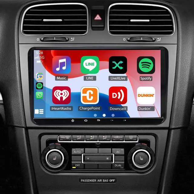 Main image of Car Stereo for VW GTI 2010 2011 2012 2013 with Wireless CarPlay & Android Auto, 9'' Touchscreen Audio Radio AHD Backup Camera/GPS Navigation/Bluetooth/SWC/WiFi/Mirror Link