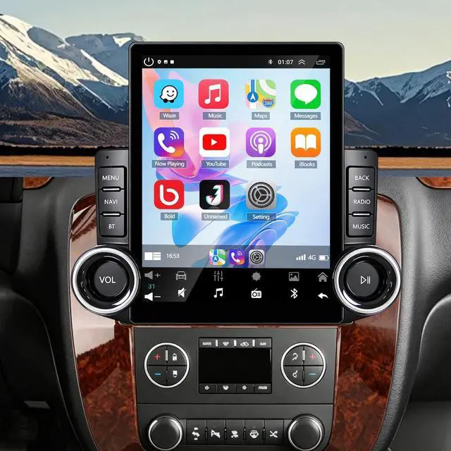 Main image of Car Stereo Radio for GMC Sierra 2007-2018 with Carplay/Android Auto | 9.7'' IPS Touch Screen Replacement with GPS Navigation Bluetooth 5G WiFi Mirror Link Backup Camera, 2G RAM 32G ROM