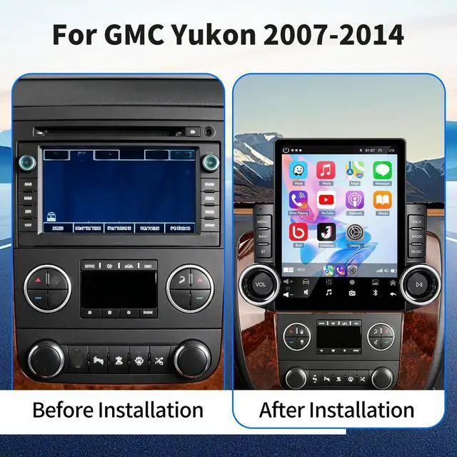 Alt view image 2 of 7 - Car Stereo Radio for GMC Sierra 2007-2018 with Carplay/Android Auto | 9.7'' IPS Touch Screen Replacement with GPS Navigation Bluetooth 5G WiFi Mirror Link Backup Camera, 2G RAM 32G ROM