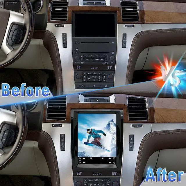 Alt view image 4 of 7 - Double Din Car Radio for C*adillac Escalade/Sailway SLS 2007-2014 | Android 14 4G+64G 9.7" Touch Screen Car Stereo with Wireless Carplay Android Auto GPS WiFi Mic Backup Camera