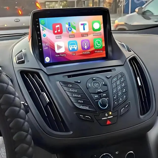 Main image of 9in Car Radio Stereo for Ford Escape 2013-2019 w/GPS/WiFi/Bluetooth 2014 2015 2016 2017 2018 Touchscreen Car Stereo Receiver with Wireless Carplay Android Auto SWC FM AHD Backup Camera