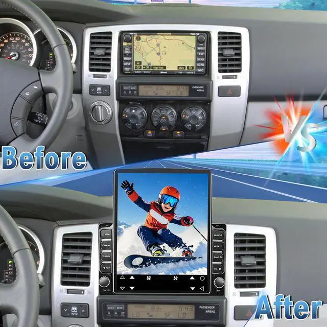 Alt view image 6 of 7 - Android 14 Double Din Car Stereo Radio for Toyota 4Runner 2003-09 | 9.7" Touchscreen Car Radio w/Wireless Carplay Android Auto GPS WiFi Bluetooth RDS DSP SWC Backup Camera