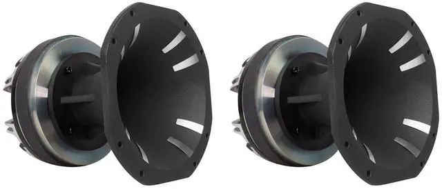 Main image of HT151 3" 450W Car/Pro Aluminum Horn Titanium Tweeter, 2-Pack | 150W RMS, Compression Driver, 105dB, 60 Oz Magnet, Kapton Voice Coil, Ferro Fluid Cooled, 8 Ohm, 800Hz-20kHz, Bolt-On