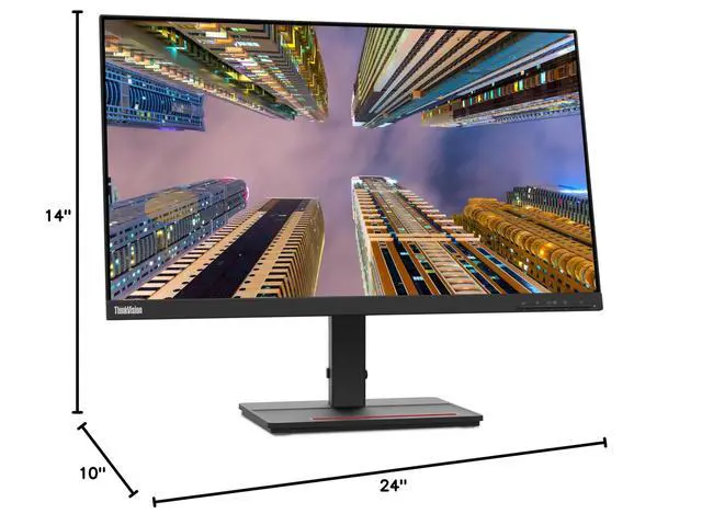 Alt view image 6 of 6 - ThinkVision S24e 24-inch 1920 x 1080 LED Backlit Full HD LCD Monitor, 2-Pack Bundle with HDMI, VGA