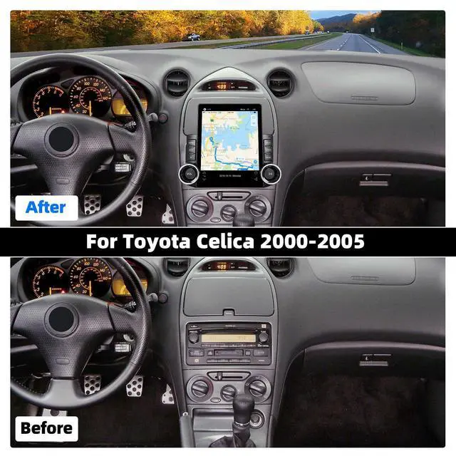 Alt view image 2 of 7 - Android 15 Car Stereo Radio for Toyota Celica 2000-2005 w/Wireless CarPlay | 9.7" Touch Carplay Screen for Car, Bluetooth 5.0/5G WiFi/GPS/FM/RDS/SWC/Backup Camera/Mic 4+64G