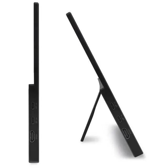 Alt view image 2 of 7 - 15.6" Portable USB-C IPS Monitor with Tiltable Stand 2 Pack | 4ms Response Time, Anti-Glare, 250 nits, Built-in Speakers, Mini HDMI & Dockztorm USB Port Expander, Black Color