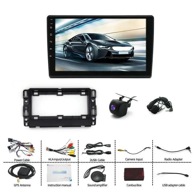 Alt view image 2 of 7 - 10.1" Touschscreen Car Radio for Buick Lucerne 2006-2011 with Wireless CarPlay and Android Auto, 2G+32G Android 14 Double Din Car Stereo Head Unit Support GPS Bluetooth Mirror Link WiFi FM SWC Camera