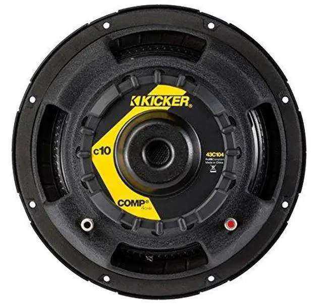 Alt view image 7 of 7 - Kicker (2) 43C104 10" Comp C10 Series Sub 300W Peak Car Subwoofer Bundle with Harmony HA-A400.1 Amplifier & Amp Kit
