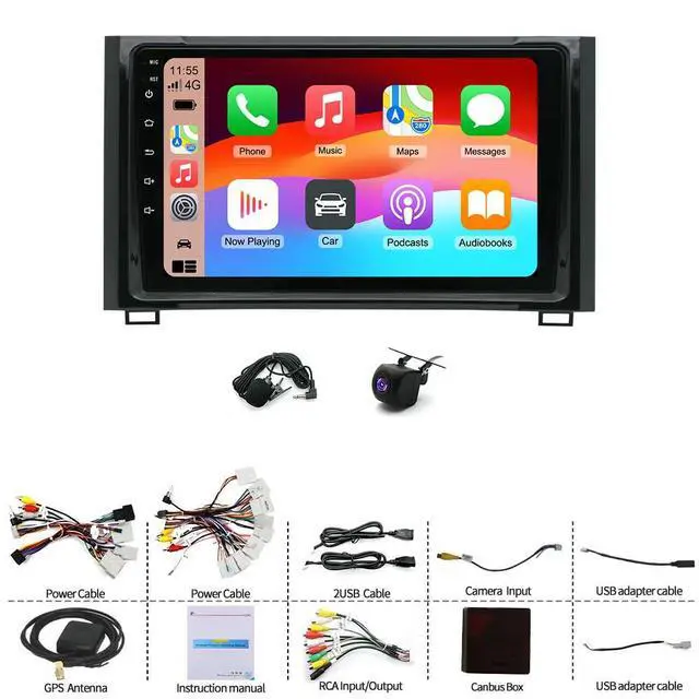 Alt view image 7 of 7 - 9" Android 15 Car Radio Stereo for Toyota Tundra 2014-2021 | Head Unit Touch Screen Stereo with Wireless CarPlay & Android Auto, Bluetooth/WiFi/GPS/SWC/FM/Backup Camera/Mic 4+64G