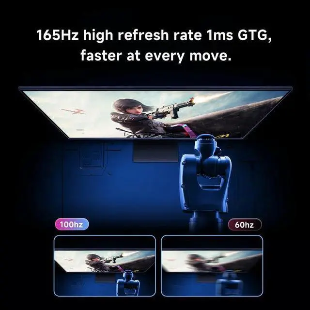 Alt view image 5 of 6 - Gaming Monitor 27in 165Hz 1ms GTG 1920*1080 Fast IPS HDR10 FreeSync Premium Professional Calibration 99% sRGB 178° Wide Angle Tilt Adjustment TUV Low Blue Light Computer Screen Desktop Monitor