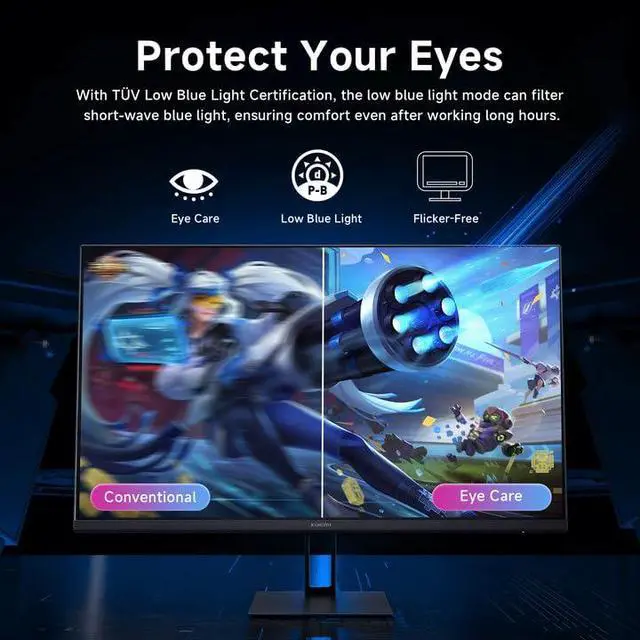Alt view image 6 of 6 - Gaming Monitor 27in 165Hz 1ms GTG 1920*1080 Fast IPS HDR10 FreeSync Premium Professional Calibration 99% sRGB 178° Wide Angle Tilt Adjustment TUV Low Blue Light Computer Screen Desktop Monitor