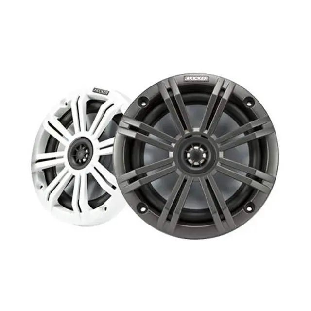 Alt view image 2 of 4 - 1 Pair (Qty 2) of 6.5" 2-Way 195 Watt Max Power OEM Replacement Coaxial Marine Boat Audio Speakers with White Salt Water Grilles, 50-Feet 16-Gauge Speaker Wire