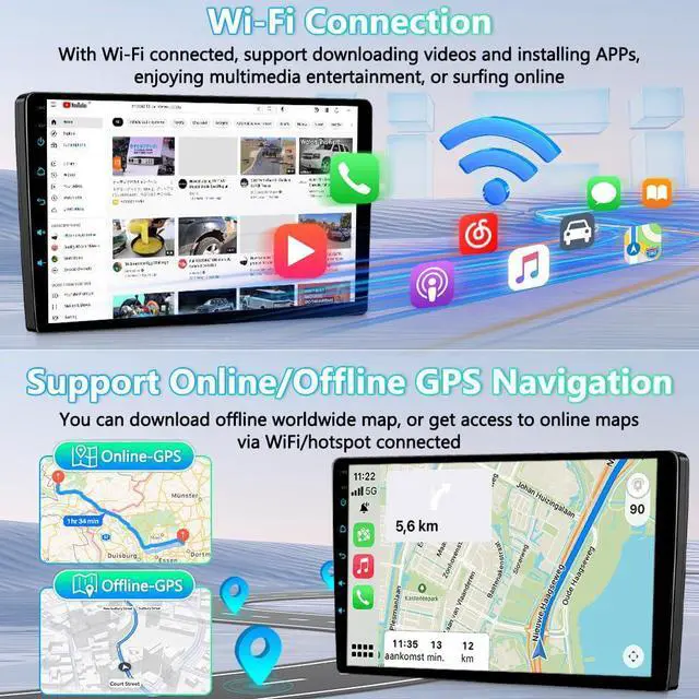 Alt view image 4 of 7 - 7" 4G+64G Car Stereo for Toyota Scion XD 2008-2014 Android 13 Car Radio w/Carplay & Android Auto IPS Touchscreen GPS Navigation Head Unit w/Bluetooth WiFi FM/RDS Backup Camera Mirror Link SWC