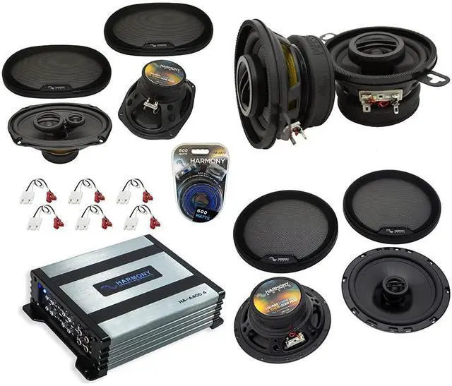Main image of Speaker Package 6x9 6.5" Fits Jeep Grand Cherokee 1999-2004 | Rhythm Series drivers plus grills, 450 300 and 90 watt power, 3.5 inch dash units, direct swap install