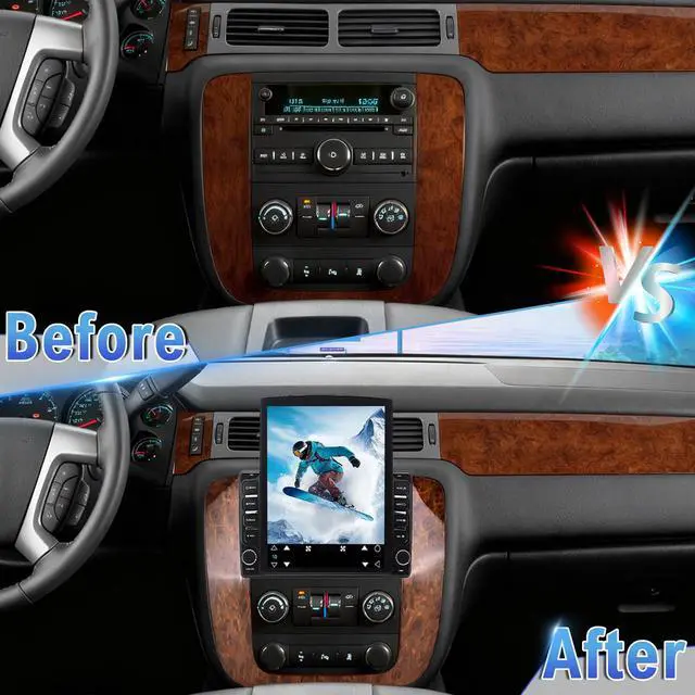 Alt view image 6 of 7 - 2 Din Car Stereo Upgrade Radio for Chevrolet Avalanche 2007-2013 | Android 14 9.7" Touchscreen Wireless Carplay Android Auto GPS WiFi Bluetooth RDS DSP SWC Mirrorlink Mic Backup Camera