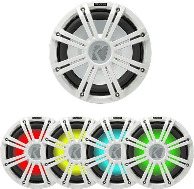 Main image of 45KMF124 12" Weather-Proof Subwoofer for Freeair Applications - 45KMG12W 12" LED Grille (White)