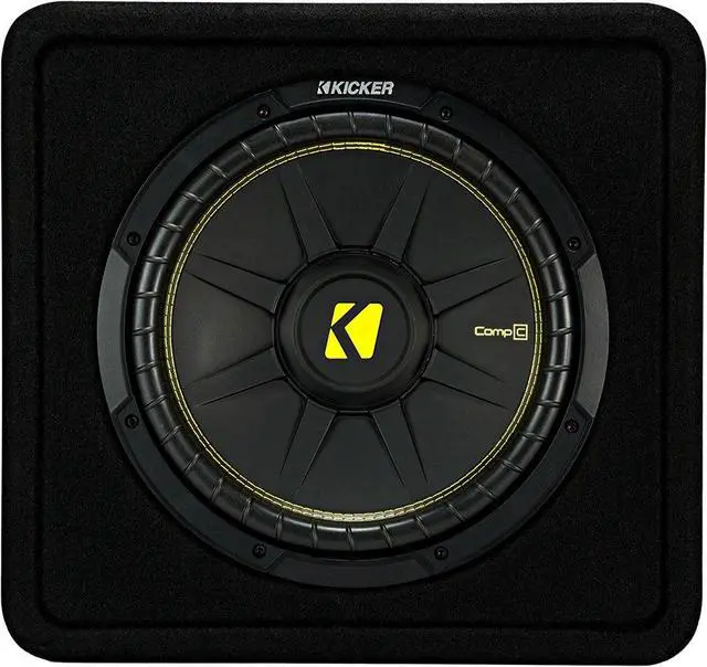 Alt view image 4 of 7 - VCWC124 CompC 12" Subwoofer in Vented Enclosure 4-Ohm | Factory-loaded bass upgrade, tuned slot port design, deep low end for car or truck audio, simple wiring hookup, 12 inch size