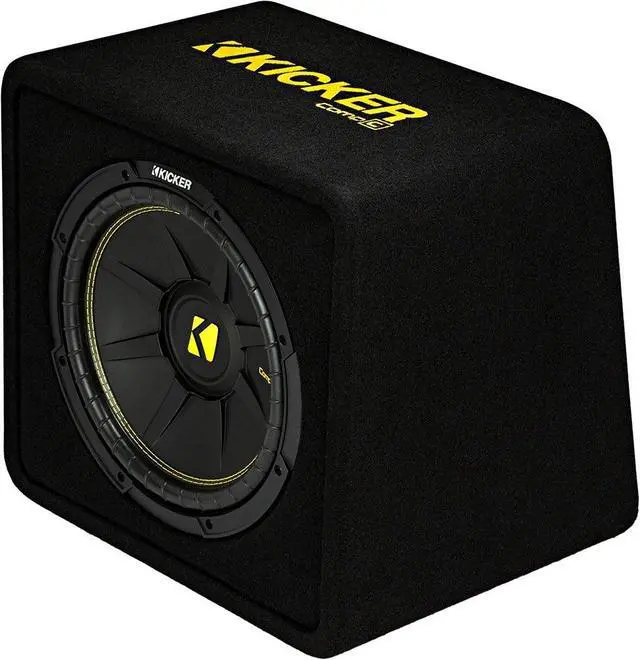 Alt view image 2 of 7 - VCWC124 CompC 12" Subwoofer in Vented Enclosure 4-Ohm | Factory-loaded bass upgrade, tuned slot port design, deep low end for car or truck audio, simple wiring hookup, 12 inch size