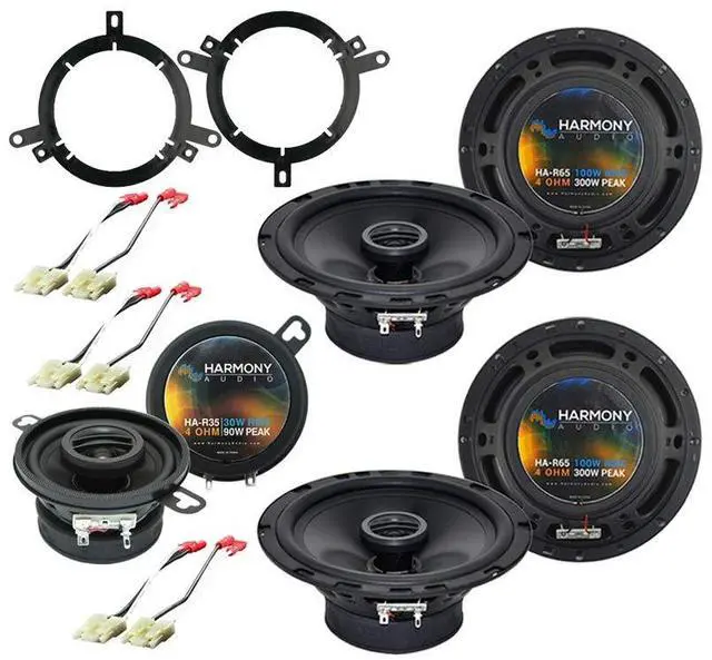 Main image of 6.5" 3.5" Speaker Upgrade Fits Jeep Grand Cherokee 1996-1998 | Rhythm Series drivers rated 300 watt and 90 watt, direct 1997 replacement for factory dash and door units, 6.5 and 3.5 inch