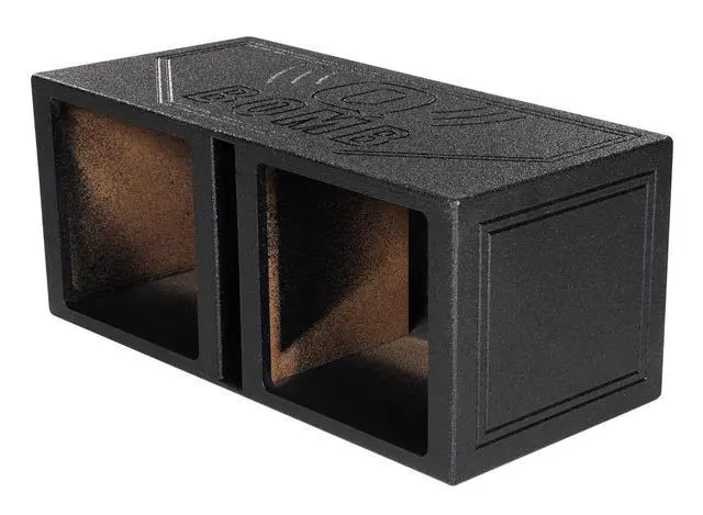 Alt view image 2 of 2 - RBL15SQ Dual 15" Vented Subwoofer Enclosure for Kicker Solo Baric | L7S / L7R Compatible, Square Holes, 3/4" MDF, Bed Liner Finish, Spring Loaded Terminals, 39Hz Tuned Sub Box