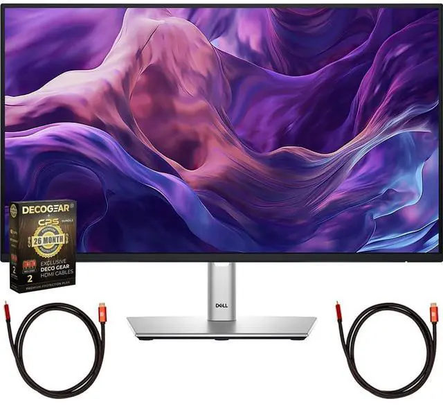 Main image of P2425H 24 inch Full HD 1080p 16:9 LED Monitor Black/Silver Bundle with 2X Deco Gear 6FT Universal 4K HDMI 2.0 Cable and Deco Gear CPS Exclusive 26 Month Protection Pack (BEACH-CPS-26M250)