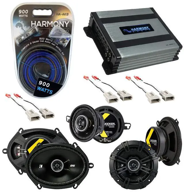 Main image of Compatible with Ford Mustang 1986-1993 Factory Speaker Replacement Kicker Bundle DS Series & Harmony HA-A400.4