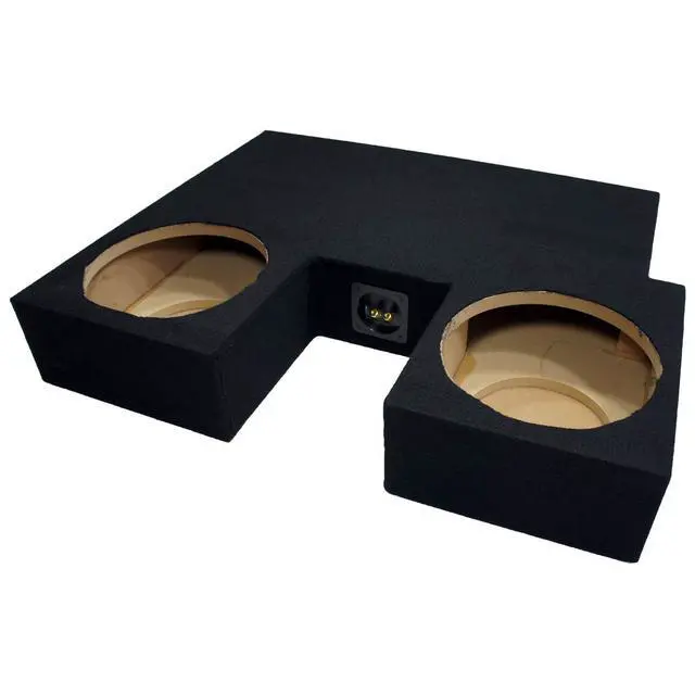 Alt view image 3 of 4 - Fits 2007-2013 Toyota Tundra Double Cab Dual 10" Subwoofer Box - ASC | Unloaded 10 inch custom enclosure, space saving truck sub install, deep bass upgrade, speakers and amp sold separately