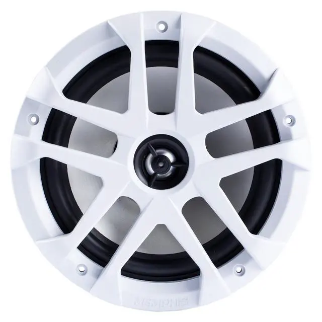 Alt view image 2 of 7 - 8" LED Marine Coaxial Speakers - 1 Pair (2 Units) - OEM Bulk Pack MXA80L with White Grilles