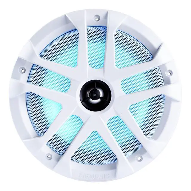 Alt view image 4 of 7 - 8" LED Marine Coaxial Speakers - 1 Pair (2 Units) - OEM Bulk Pack MXA80L with White Grilles
