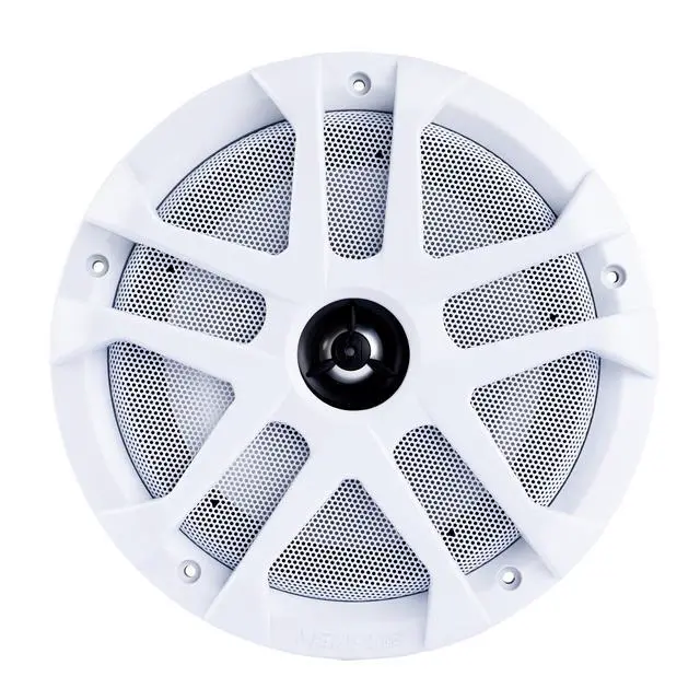 Alt view image 6 of 7 - 8" LED Marine Coaxial Speakers - 1 Pair (2 Units) - OEM Bulk Pack MXA80L with White Grilles