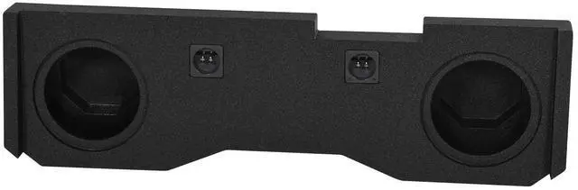 Main image of Dual 10" Sub Box for 2014-Up GMC/Chevy Sierra/Silverado Crew Cab | Sealed Enclosure, Underseat Downfire, 0.63 Cu Ft per Sub, 4.5" Mounting Depth, 9" Cutout, 5/8" MDF, Bed Liner Finish