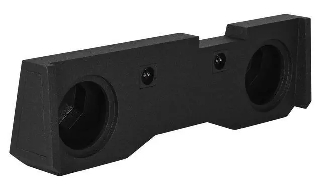 Alt view image 2 of 5 - Dual 10" Sub Box for 2014-Up GMC/Chevy Sierra/Silverado Crew Cab | Sealed Enclosure, Underseat Downfire, 0.63 Cu Ft per Sub, 4.5" Mounting Depth, 9" Cutout, 5/8" MDF, Bed Liner Finish