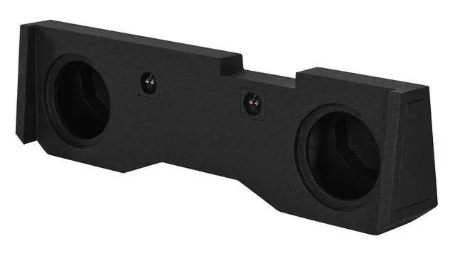 Alt view image 3 of 5 - Dual 10" Sub Box for 2014-Up GMC/Chevy Sierra/Silverado Crew Cab | Sealed Enclosure, Underseat Downfire, 0.63 Cu Ft per Sub, 4.5" Mounting Depth, 9" Cutout, 5/8" MDF, Bed Liner Finish