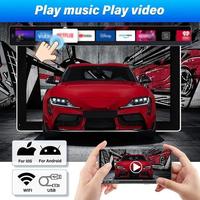 Alt view image 4 of 7 - 4G+64G Car Radio Stereo for Dodge Ram 1500 2500 3500 2009-2012 with CarPlay Android Auto,7 Inch HD Touchscreen Radio Android 14 AHD Camera/GPS/MIC Car Radio Receiver