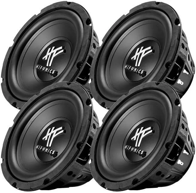 Main image of 4 Pack HFX8D4 8" Round Subwoofer, 250 Watt Max 125 Watt RMS Single Speaker for Cars and Vehicles, 4 Ohm, Heavy Gauge and Powder Coated, Black