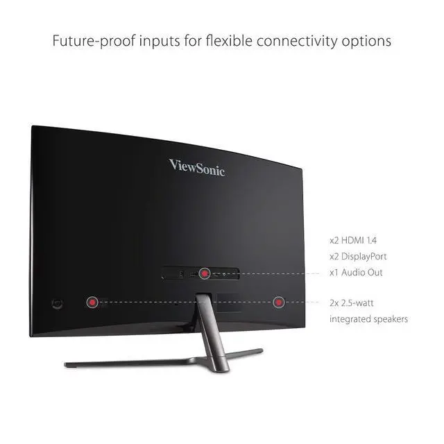 Alt view image 5 of 6 - VX3258-PC-MHD 32 Inch 1080p Curved 165Hz 1ms Gaming Monitor with FreeSync Premium Eye Care HDMI and Display Port