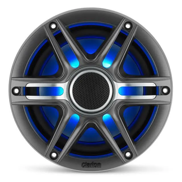 Alt view image 2 of 5 - CMSP-651RGB-SWG Premium 6.5-inch Coaxial Marine Speakers with Built-in RGB Illumination, 50W RMS, with White & Gray Metallic Grilles