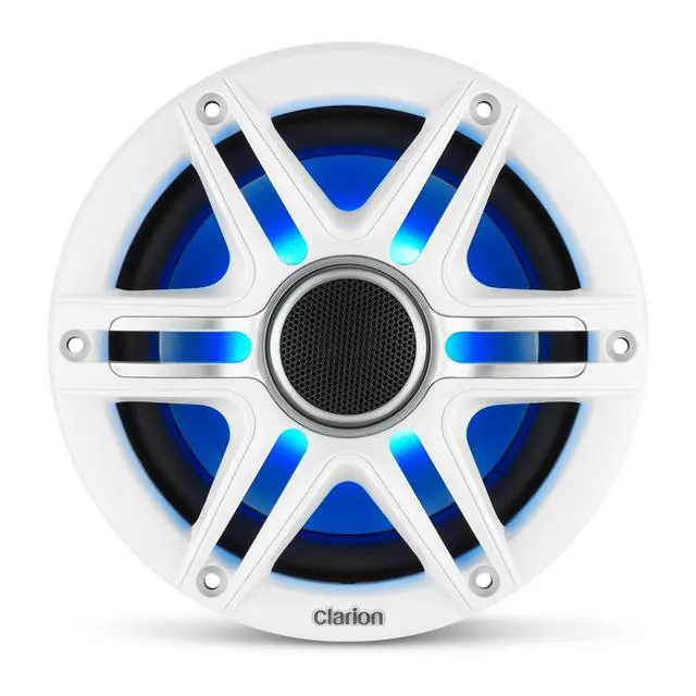 Alt view image 4 of 5 - CMSP-651RGB-SWG Premium 6.5-inch Coaxial Marine Speakers with Built-in RGB Illumination, 50W RMS, with White & Gray Metallic Grilles