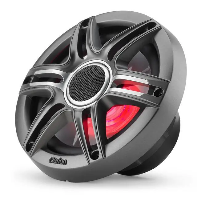Alt view image 5 of 5 - CMSP-651RGB-SWG Premium 6.5-inch Coaxial Marine Speakers with Built-in RGB Illumination, 50W RMS, with White & Gray Metallic Grilles