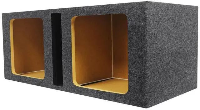 Alt view image 3 of 4 - RKDV12 Dual 12" Vented Car Subwoofer Enclosure, Solo Baric L7/L5 | Square Sub Box, Kicker S12L7 Compatible, Ported, 3/4" MDF, Made in USA, 39Hz Tuning, Gold Terminals, 1.75 Cu Ft Per Sub