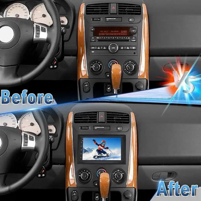 Alt view image 2 of 7 - Android 14 2 Din Car Stereo Upgrade Radio for Saturn Vue 2006-2007 | 2G+32G 7" Touchscreen with Wireless Carplay Android Auto GPS WiFi Bluetooth RDS DSP SWC Mirrorlink Backup Camera
