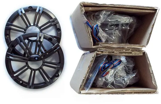 Alt view image 5 of 6 - OEM Replacement Charcoal 6.5" 4-Ohm Coaxial Marine Speakers (Pair)