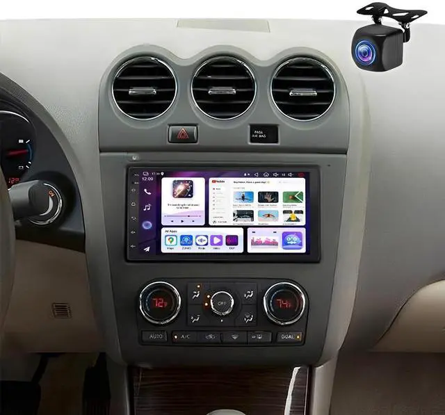 Main image of 7" Double Din Car Radio Stereo for Nissan Altima 2007-2012 with Wireless CarPlay & Android Auto IPS Touchscreen Head Unit WiFi GPS Navigation Bluetooth FM with SWC Backup Camera, 2+64G
