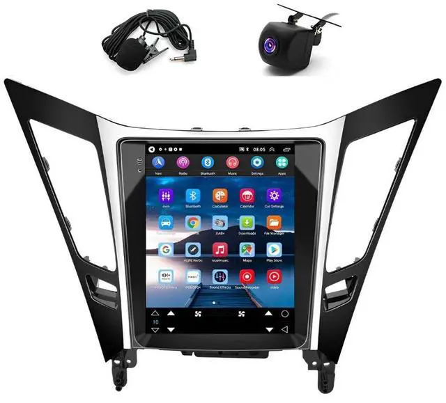 Main image of Car Stereo Radio Android 14 Compatible for Hyundai Sonata 2011-2015 9.7 inch Double Din Wireless Carplay and Android Auto Car Navigation Player GPS/FM Navi BT AHD Camera+Microphone (4+64G)