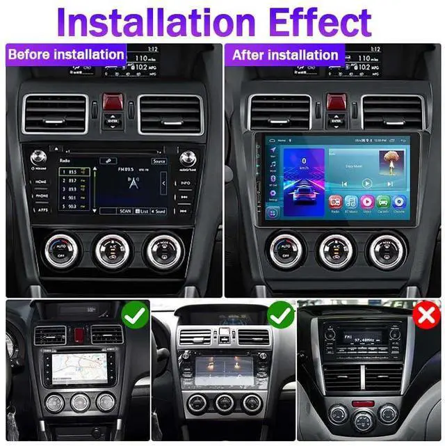 Alt view image 2 of 5 - 9 inch Android 14 Car Radio Stereo for Subaru Forester Impreza WRX XV 2015-2018, 2+64G Touch Screen Car Stereo with Wireless Carplay Android Auto Car Radio Bluetooth WiFi AHD Backup Camera SWC