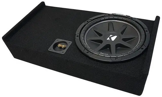 Main image of Kicker Comp C12 Single 12" Loaded Sub Box Fits 2009-2015 F150 SuperCrew | Drivers arrive pre-mounted, air-tight MDF build, matched 12 inch subwoofer volume, spring terminals, just add power and play